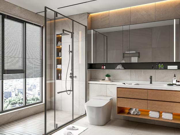 Luxury bathroom renovation on the Costa del Sol — walk-in shower and premium finishes